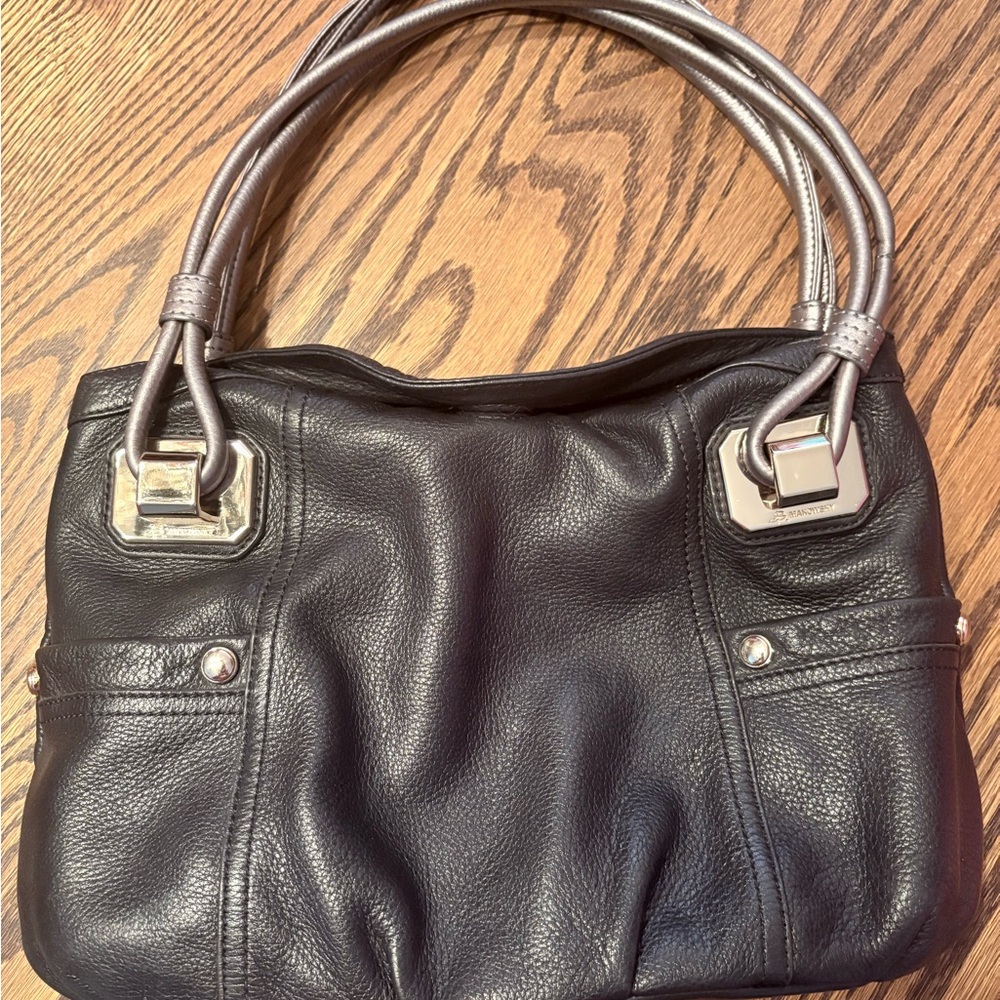 B. Makowsky Black Leather Handbag